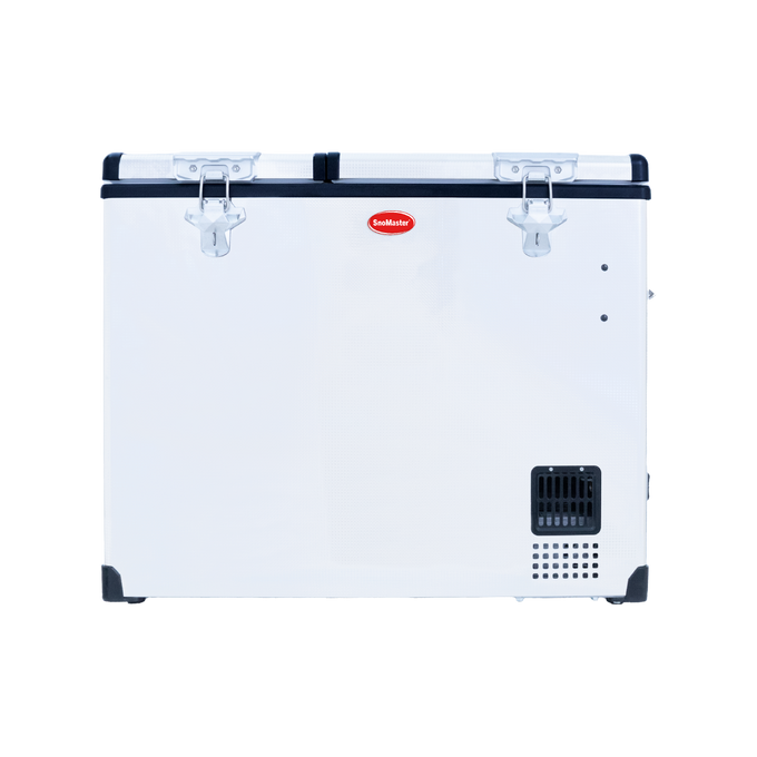 SnoMaster Portable Fridge/Freezer 72L Dual Compartment AC/DC S/Steel