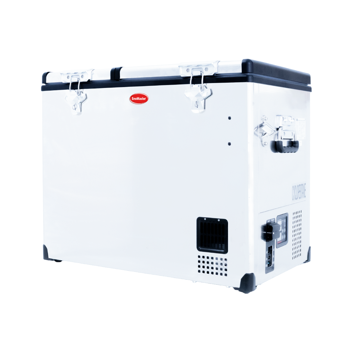 SnoMaster Portable Fridge/Freezer 72L Dual Compartment AC/DC S/Steel