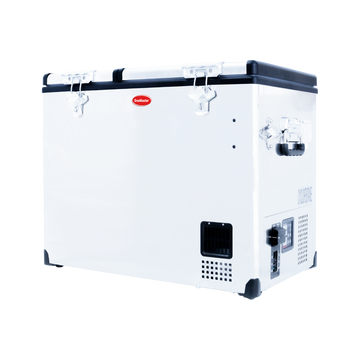 SnoMaster Portable Fridge/Freezer 72L Dual Compartment AC/DC S/Steel