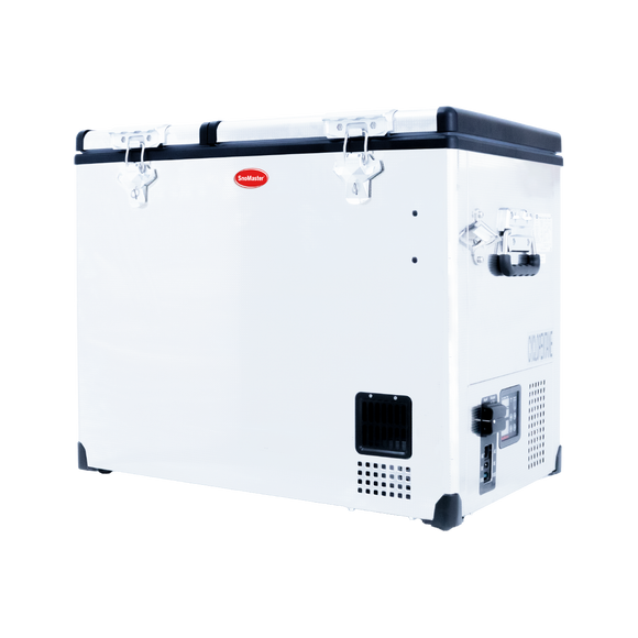 SnoMaster Portable Fridge/Freezer 72L Dual Compartment AC/DC S/Steel