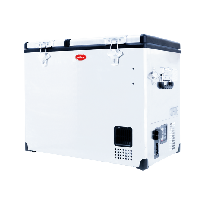 SnoMaster Portable Fridge/Freezer 72L Dual Compartment AC/DC S/Steel