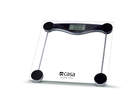 Image of  Casa Digital Clear Glass Bathroom Scale Square inSanware & Bathroom,Bathroom,Bathroom Accessories