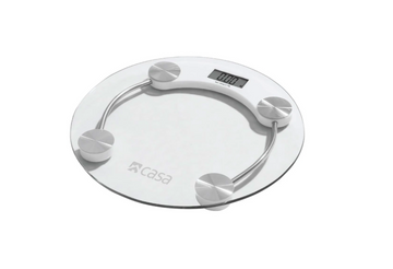 Image of  Casa Electronic Round Glass Scale Clear inSanware & Bathroom,Bathroom,Bathroom Accessories