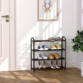 FDB Shoe Rack 4 Tier Black in Home and Décor