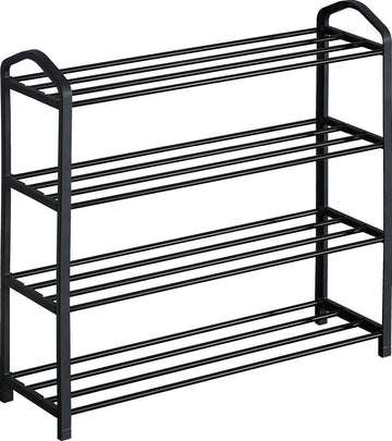 FDB Shoe Rack 4 Tier Black in Home and Décor