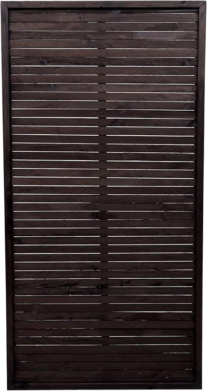 Framed Trellis Emily Panel 1800 X 900mm Black with Horizontal Slats