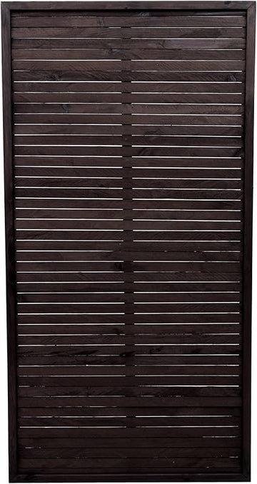 Framed Trellis Emily Panel 1800 X 900mm Black with Horizontal Slats