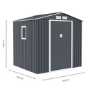 FDB Metal Shed Archer Plus B Grey-2