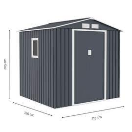 FDB Metal Shed Archer Plus B Grey - 0