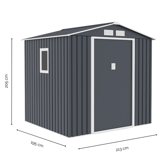 FDB Metal Shed Archer Plus B Grey