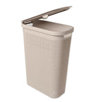 Slim Laundry Hamper Fiber 40L Beige in Bathroom