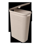 Slim Laundry Hamper Fiber 40L Beige in Bathroom