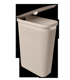 Slim Laundry Hamper Fiber 40L Beige in Bathroom