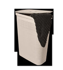 Slim Laundry Hamper Fiber 40L Beige in Bathroom
