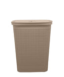 Slim Laundry Hamper Fiber 40L Beige in Bathroom