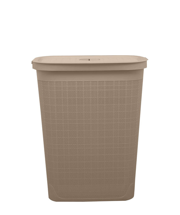 Slim Laundry Hamper Fiber 40L Beige in Bathroom