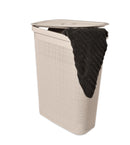 Slim Laundry Hamper Fiber 40L Beige in Bathroom