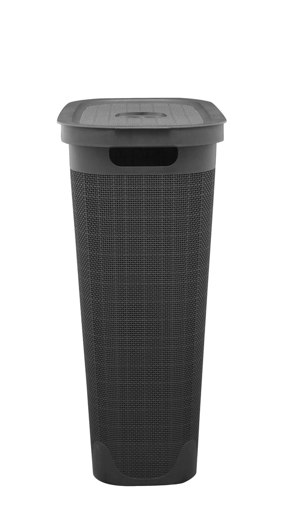 Slim Laundry Hamper Fiber 40L Grey in Bathroom