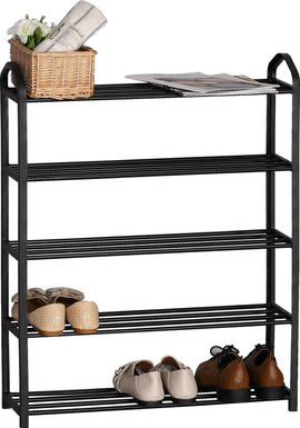 FDB Shoe Rack 5 Tier Black in Home and Décor