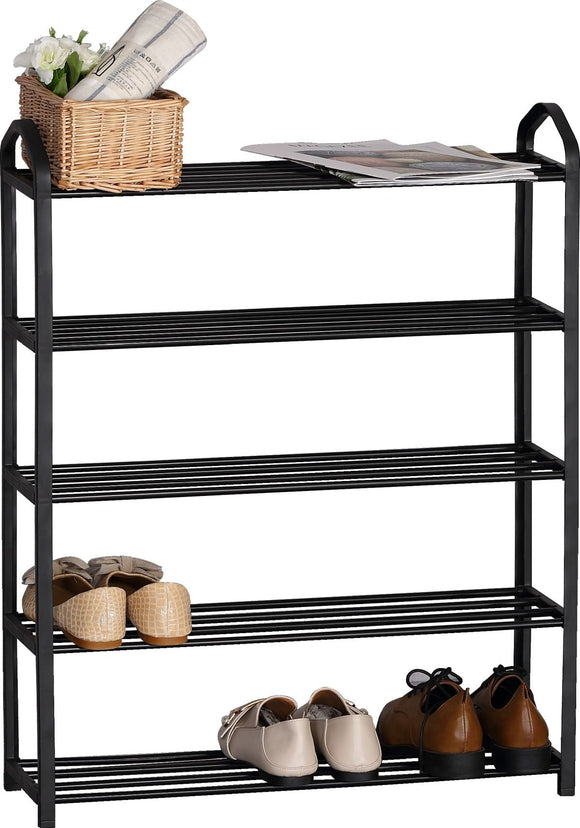 FDB Shoe Rack 5 Tier Black in Home and Décor