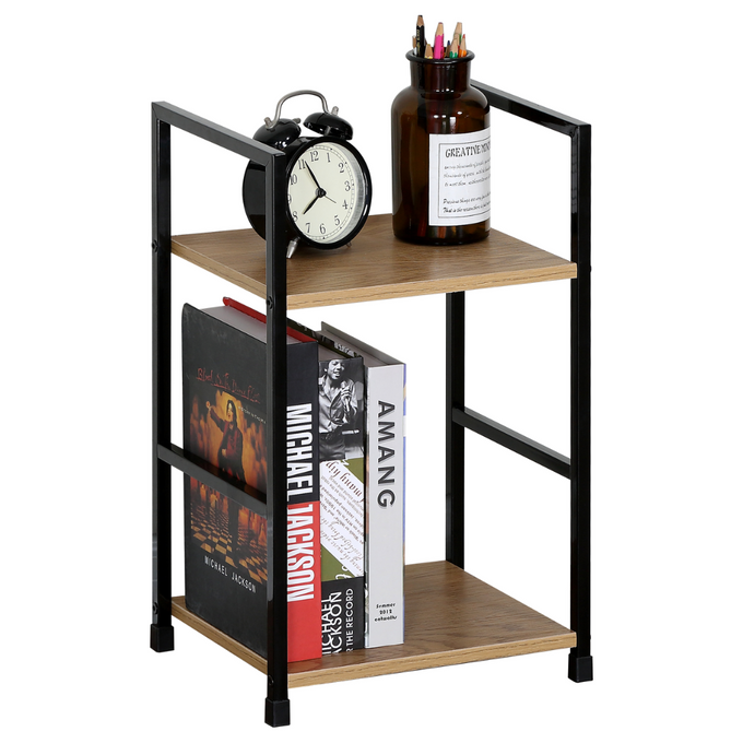 FDB Slim Two Tier Shelf Wild Oak