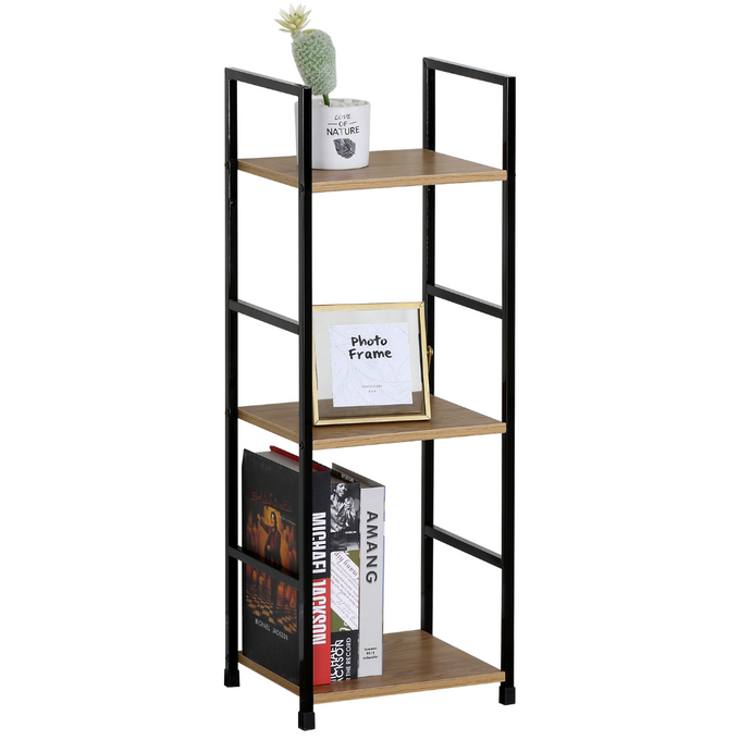 FDB Slim Three Tier Shelf Wild Oak