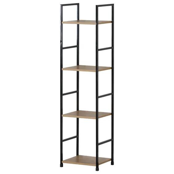 FDB Slim Four Tier Shelf Wild Oak