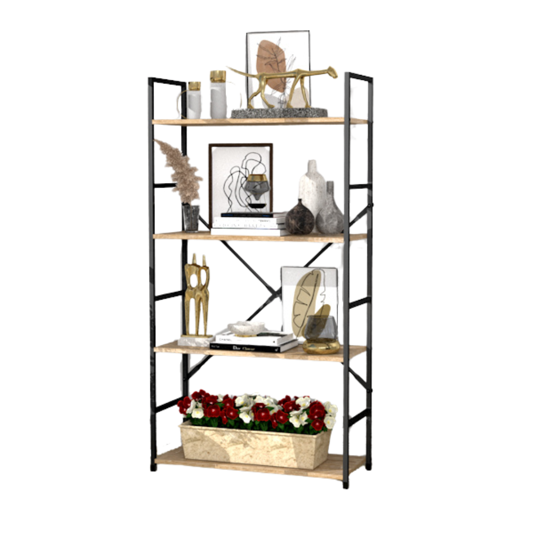 FDB Four Tier Shelf Wild Oak
