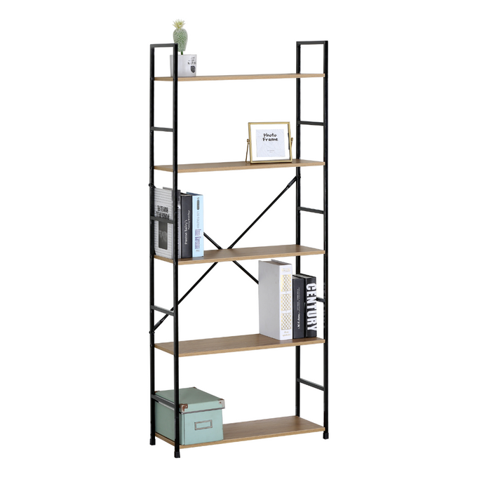 FDB Five Tier Shelf Wild Oak