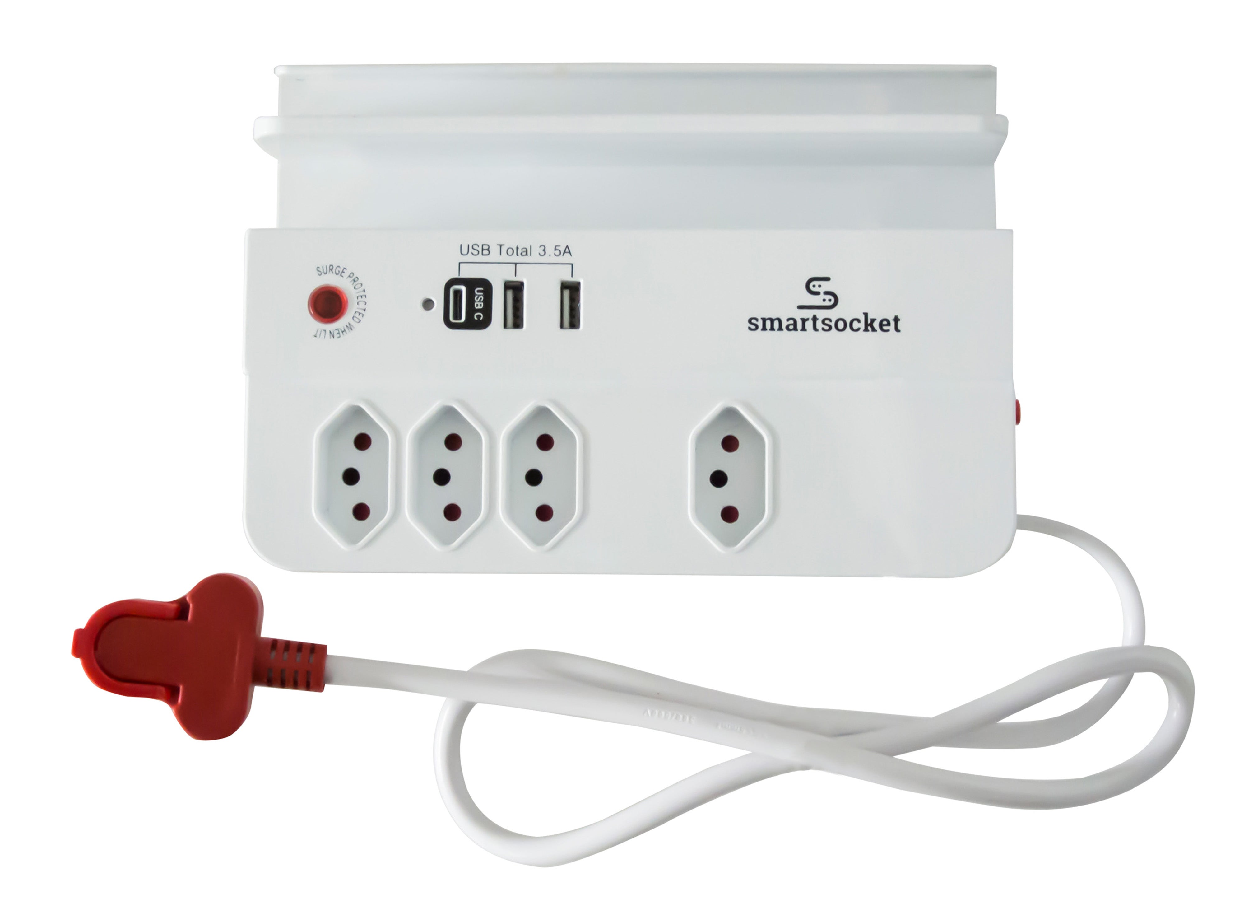 Smartsocket Compact 3.5 Amp Usb Power Hub With High Level Surge Protection - White - 0