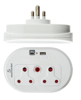 Smartsocket Compact 2X16A And 3.5 Amp Usb With Power Delivery Technology & High Level Surge Protection - 0