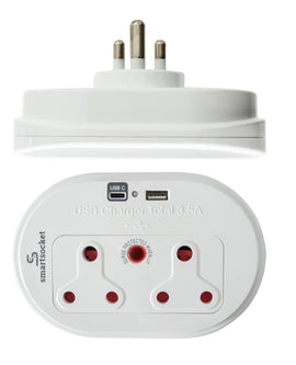 Smartsocket Compact 2X16A And 3.5 Amp Usb With Power Delivery Technology & High Level Surge Protection