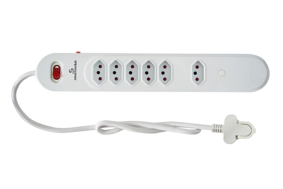 Smartsocket 6 Way Power Board - White