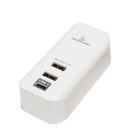 Smartsocket Compact Usb Power Hub 3.1 Amp With 2 X Usb A & 1 X Usb Type-C - White