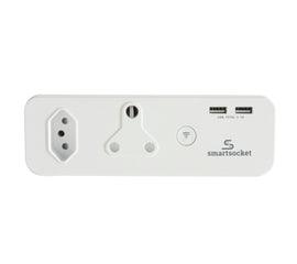 Smartsocket Wi-Fi Power Adaptor 1 X 3Pin Euro + 1 X 16 Amp Socket + 2 X Usb A 3.1 Amp (Tuya App Compatible) - White - 0