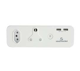 Smartsocket Wi-Fi Power Adaptor 1 X 3Pin Euro + 1 X 16 Amp Socket + 2 X Usb A 3.1 Amp (Tuya App Compatible) - White
