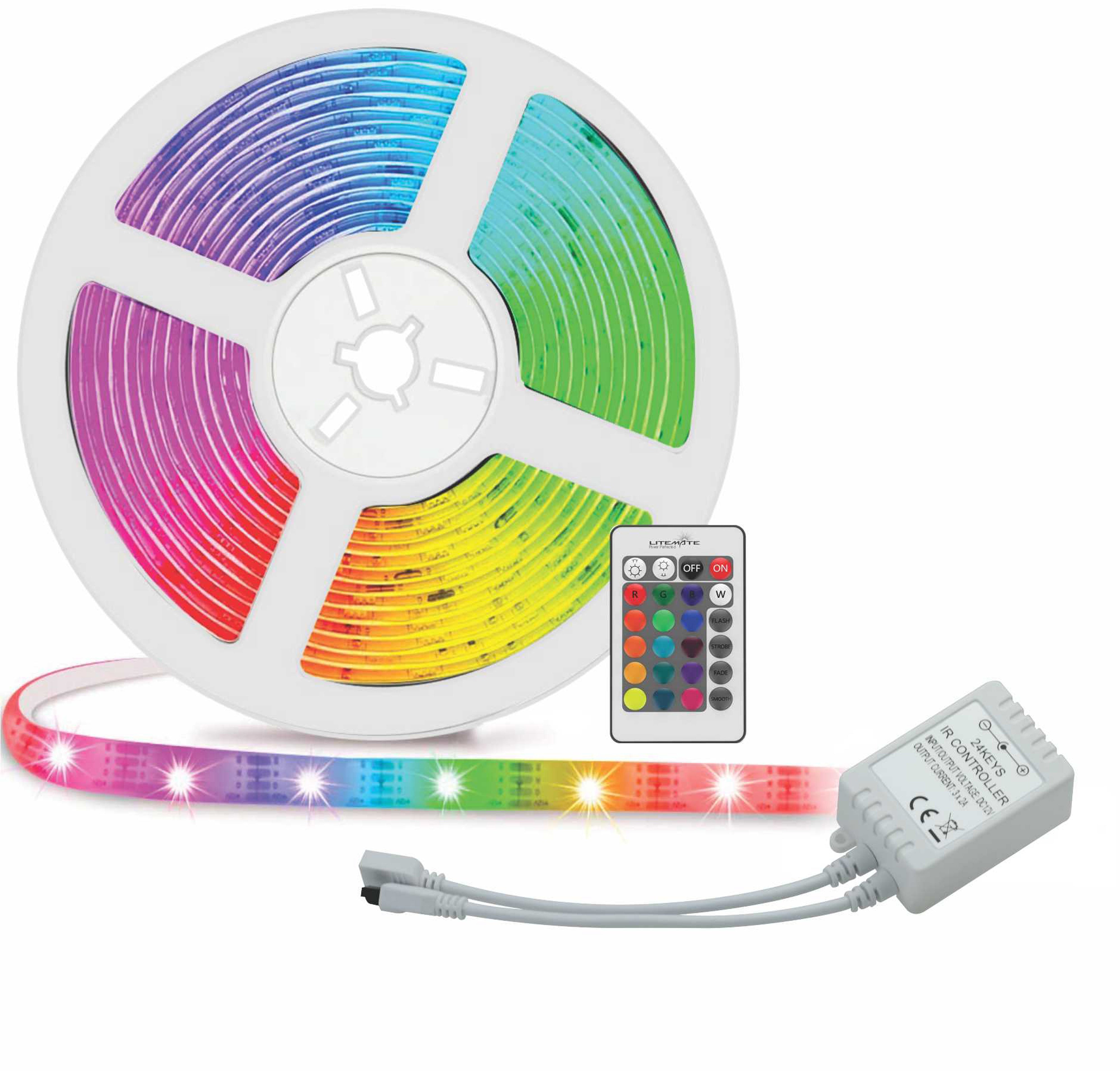 Litemate Colour Changing Strip Light With Remote Control 5M - 0