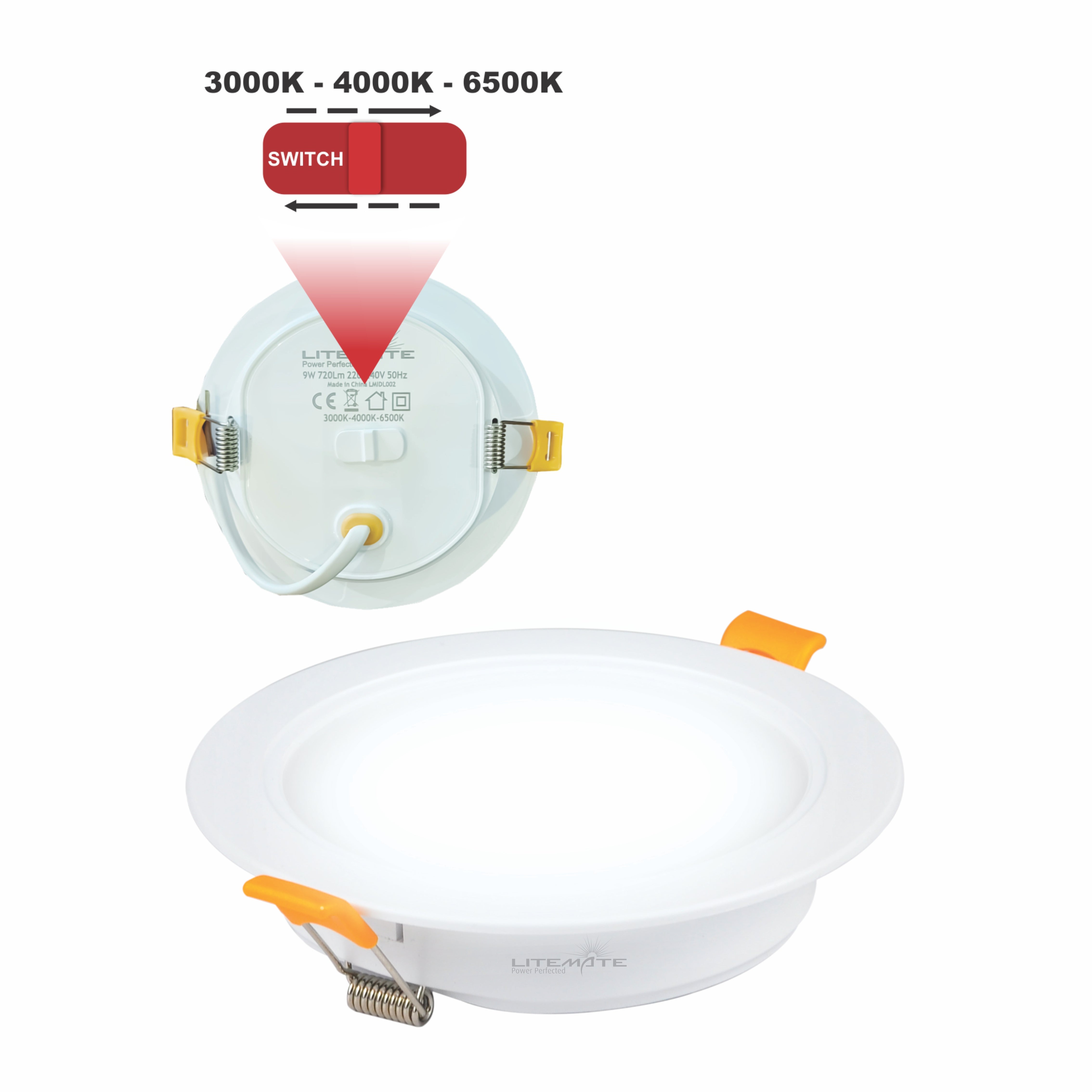 Litemate 9 Watt Switchable Integrated Downlight