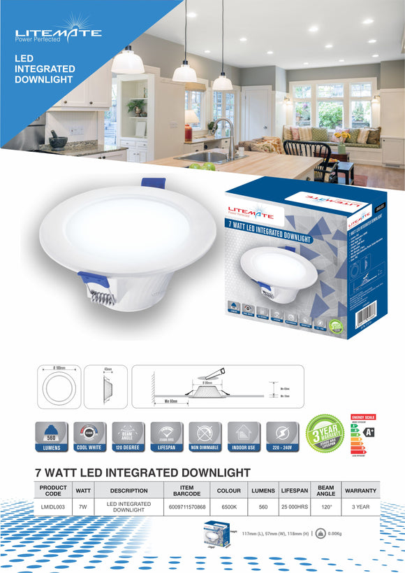 Litemate 7 Watt Integrated Downlight