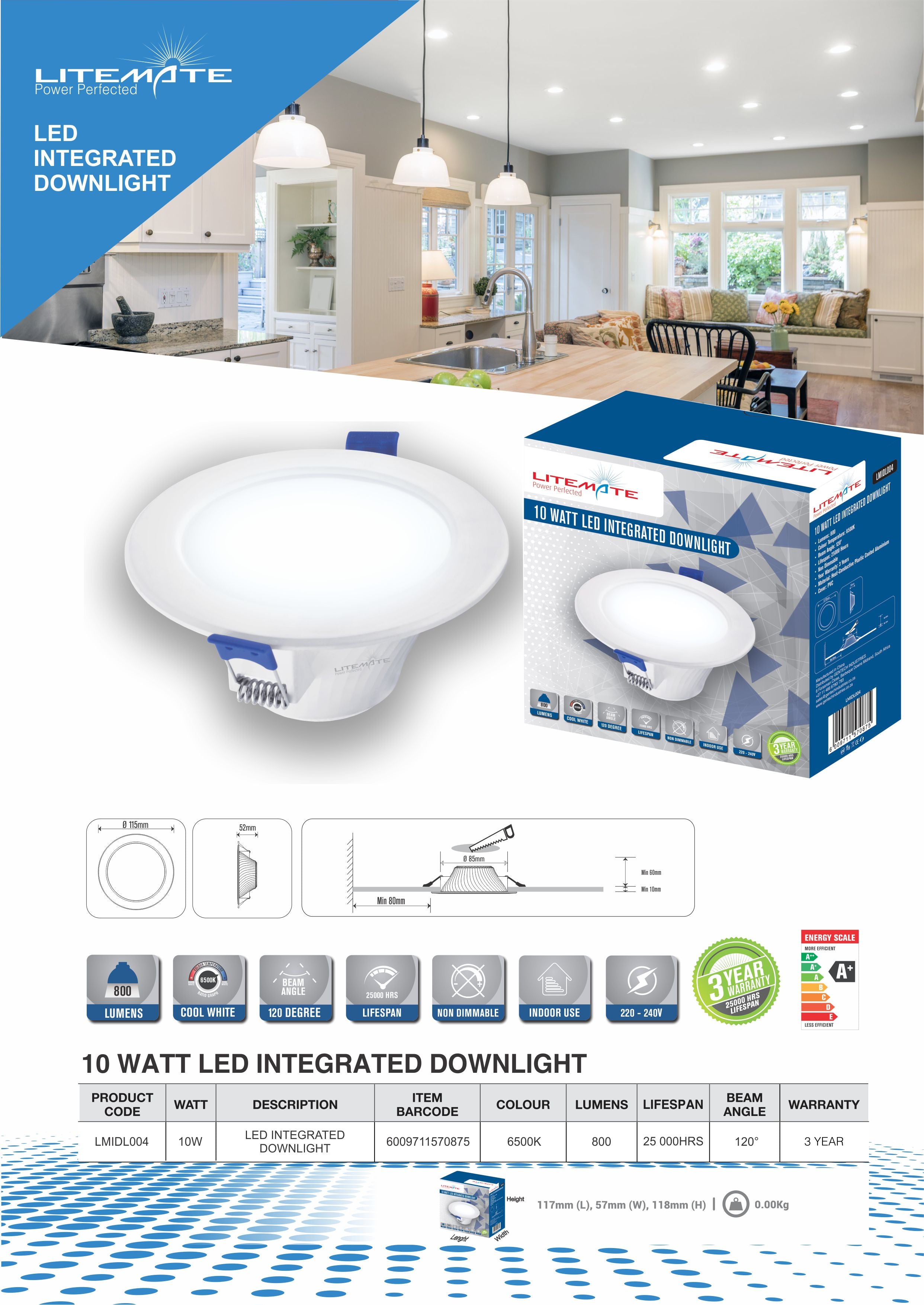 Litemate 10 Watt Integrated Downlight