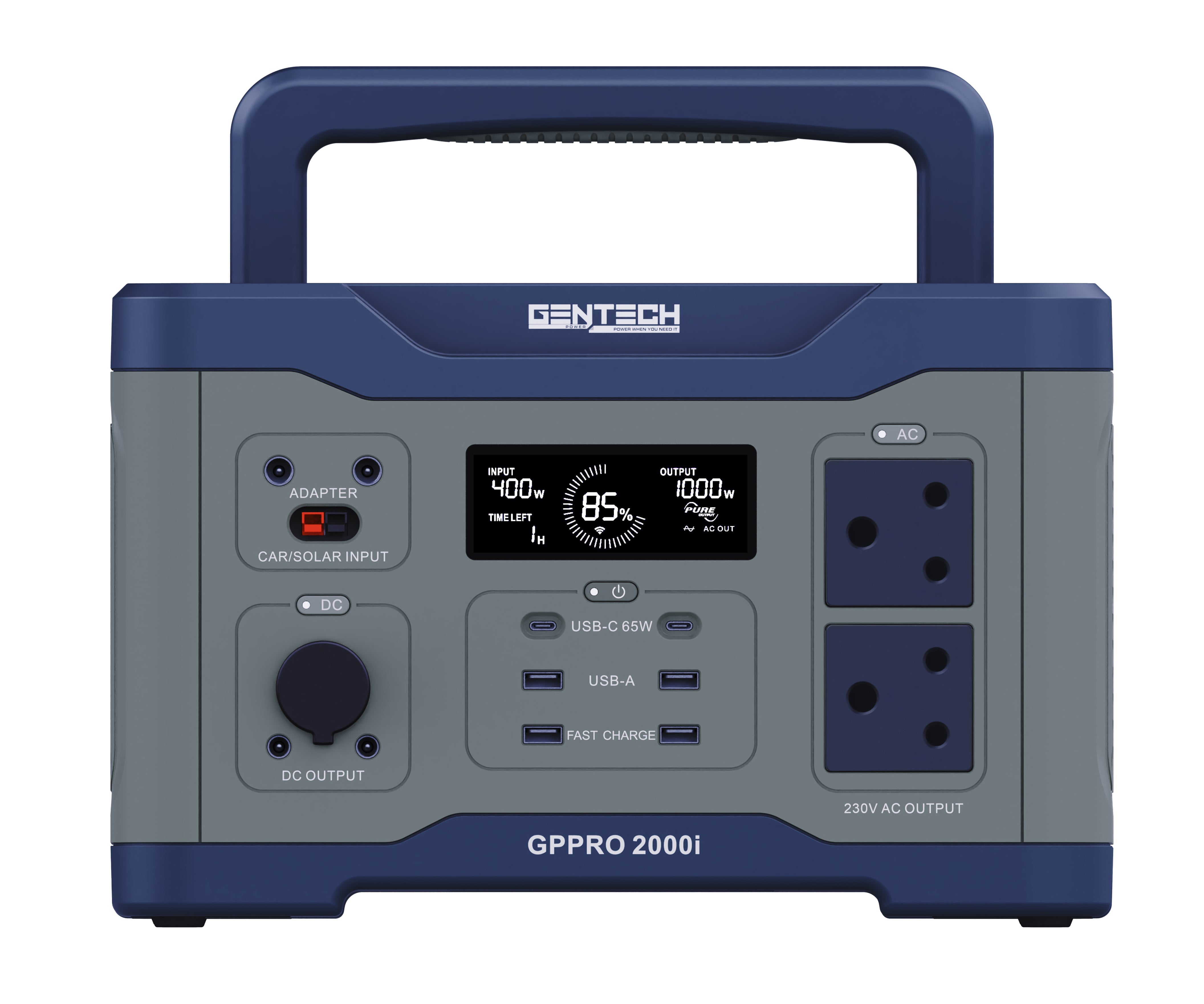 Gentech Power Pro2000I Portable Solar Hybrid Power Station (1000 Watt Rated Power / 2000 Watt Peak Power) GPPRO2000i - 0