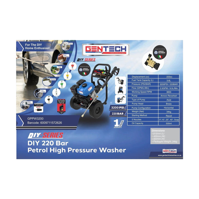 Petrol High Pressure Cleaner 220Bar/3200psi DIY - image 03