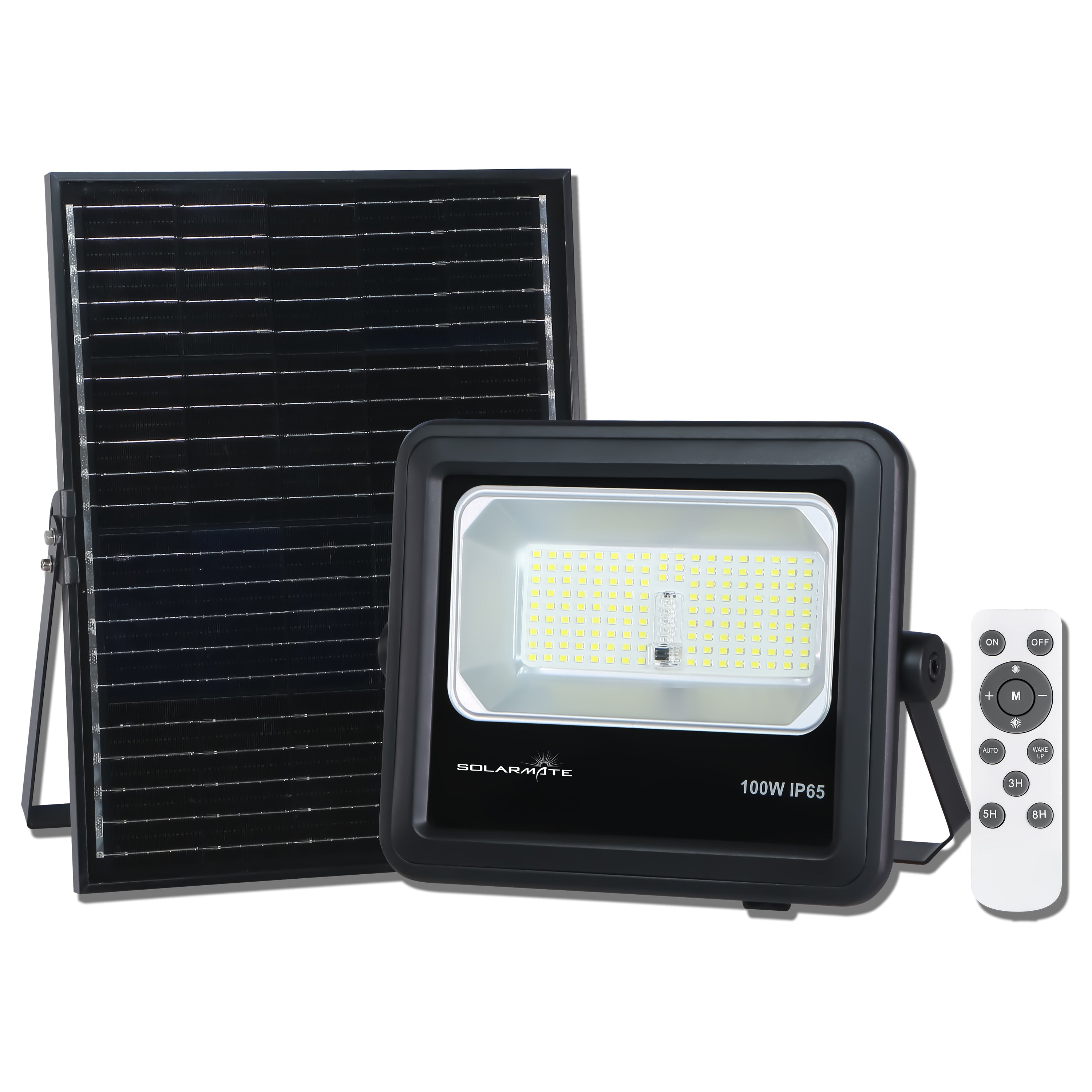 Solarmate 100-Watt Security Flood Light With Remote Control - Black
