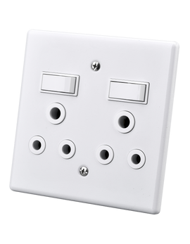 Electricmate Double Lever Steel Switch & Socket 16 Amp 4 X 4