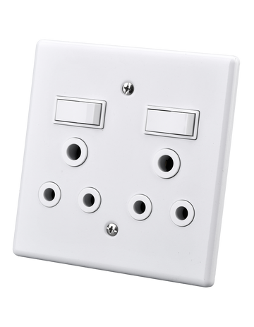 Electricmate Double Lever Steel Switch & Socket 16 Amp 4 X 4