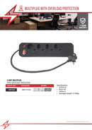 Electricmate 8 Way Single Switch Multiplug Black-3