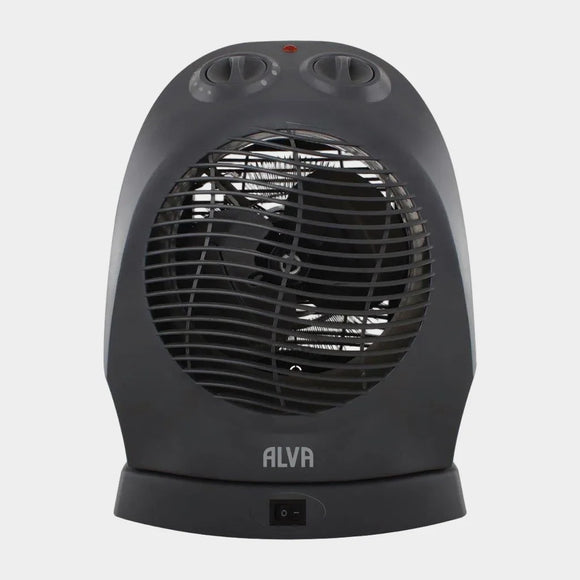 Alva - Electric Fan Heater - Black 1000/2000W Wide Angle Oscillation