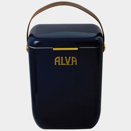 Alva 10L Cooler Box With Leather Strap - Midnight Blue