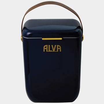 Alva 10L Cooler Box With Leather Strap - Midnight Blue