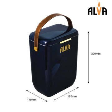 Alva 10L Cooler Box With Leather Strap - Midnight Blue - 0